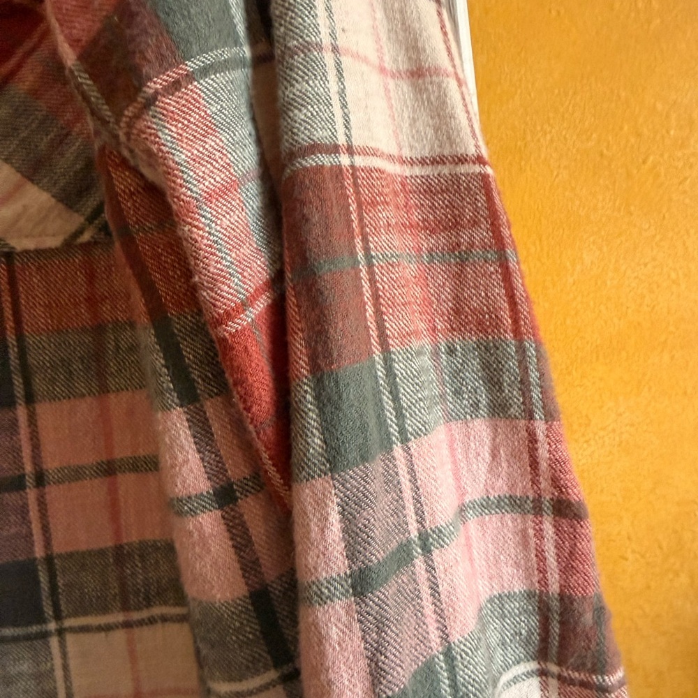 Grace & Lace Plaid Long Sleeve Hoodie - Red, Pink, Gray - Picture 3 of 3